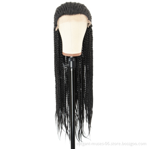 Daily Wear 30 Inch Synthetic Straight Box Braids Cosplay Wig for Black Women Synthetic Twist Braids Hair Braided Lacefront Wigs